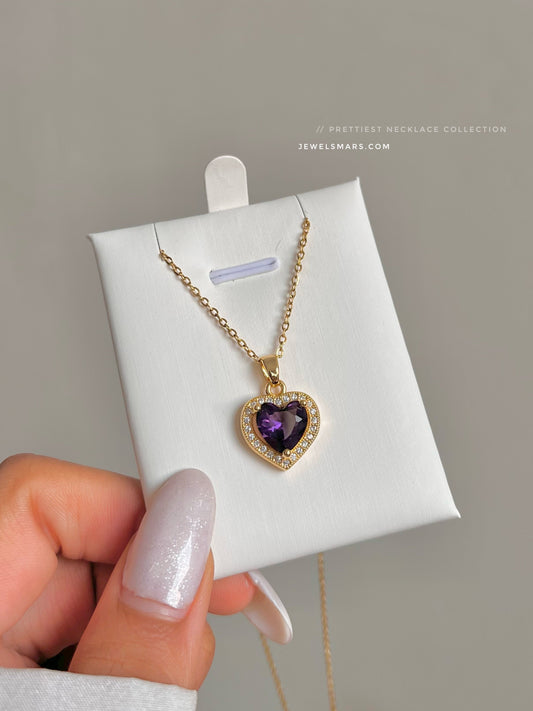 Falling in Love Necklace- purple