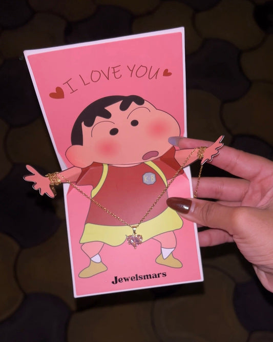Shinchan- I love card with Necklace