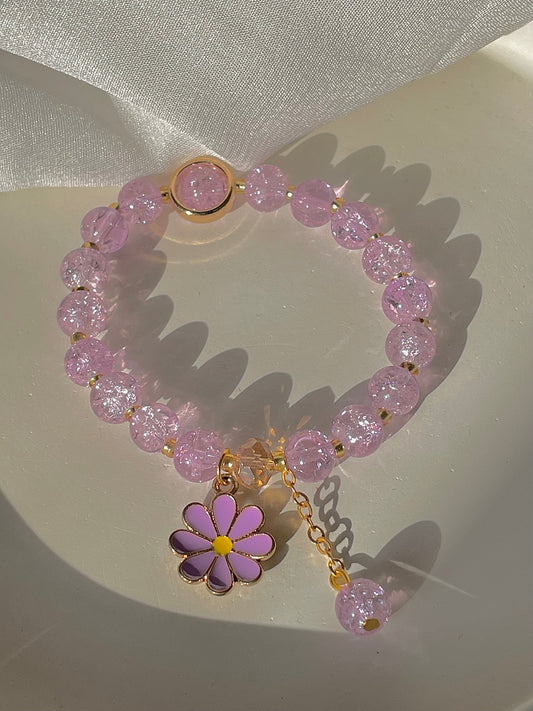 Dreamy Purple Floral Handmade Bracelet
