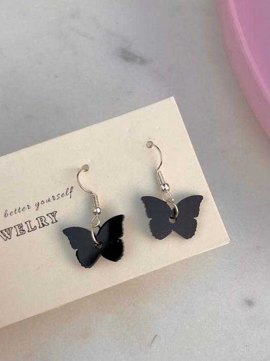 Little Butterfly Earrings - black