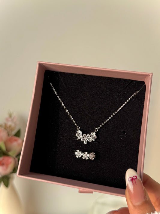 Floral Necklace + Ring Gift Box
