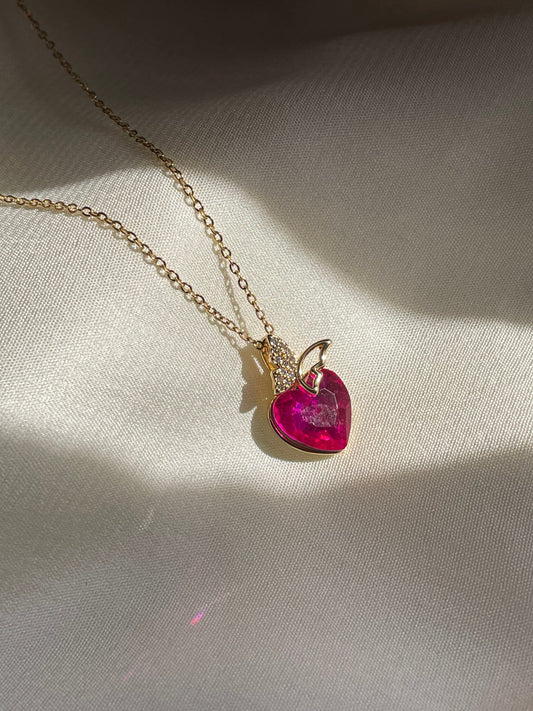 Angellic Butterfly Heart Necklace