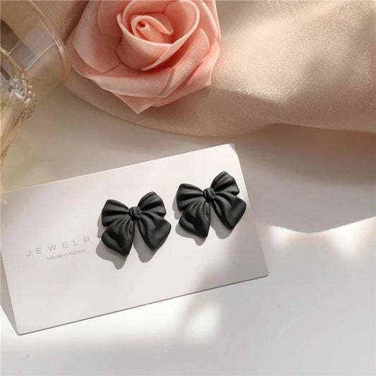 Black Bow Korean Earrings