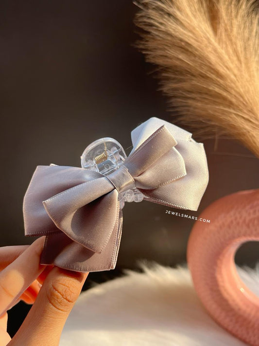 Bow Claw Clutcher- grey