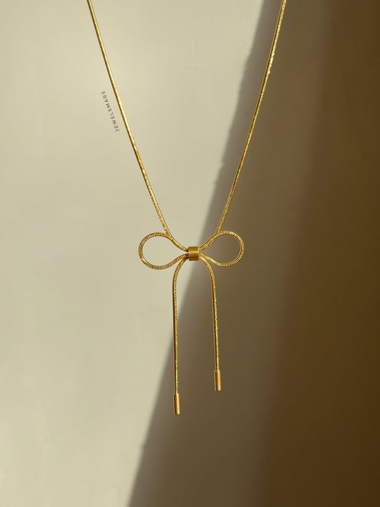 Bow Necklace (16k gold plated )
