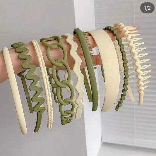 Combo of 9 hair bands - green (₹25 each only)