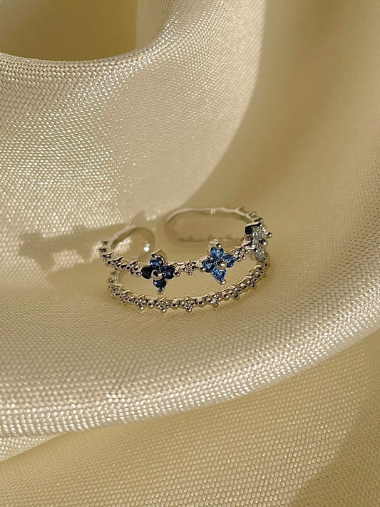 Cherry Blossom ring- blue