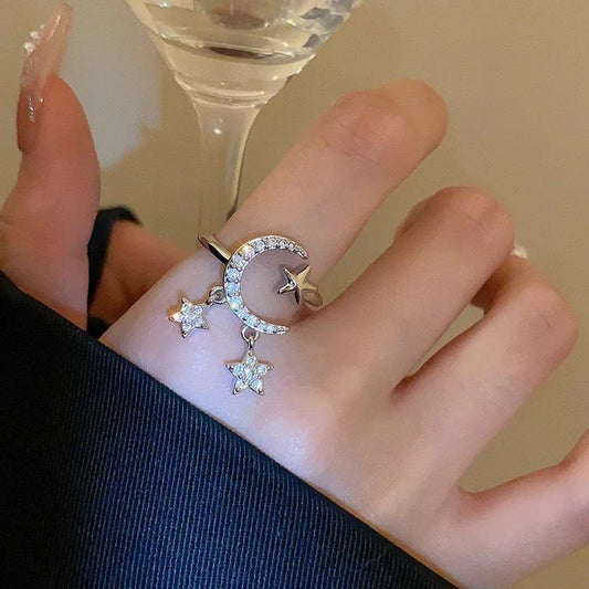 Dreamy Moon Star Ring