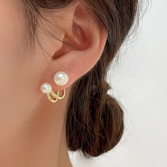Korean Minimal Pearl detailed Earwrap Earrings