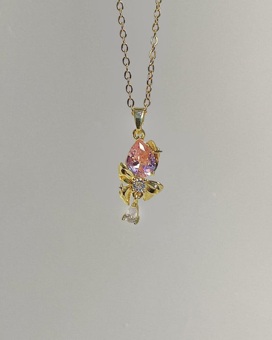 Tulip Bow drop Necklace