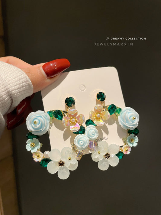 Dreamy Bloom Earrings- green