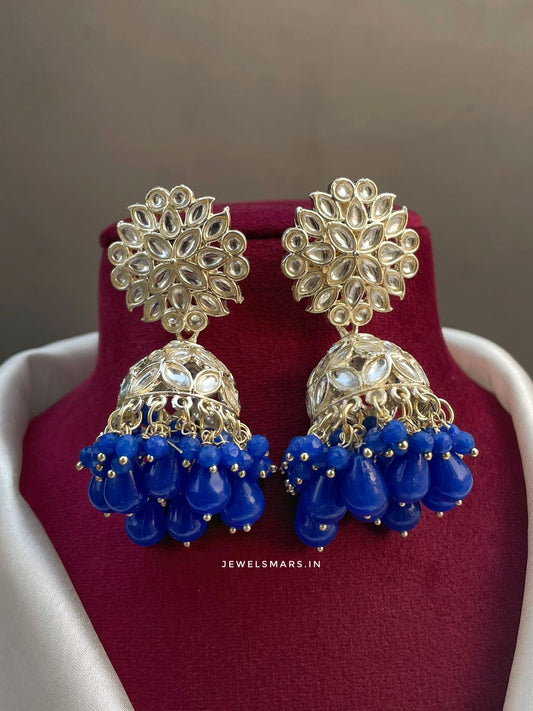 Inayat Jhumkas-Royal blue