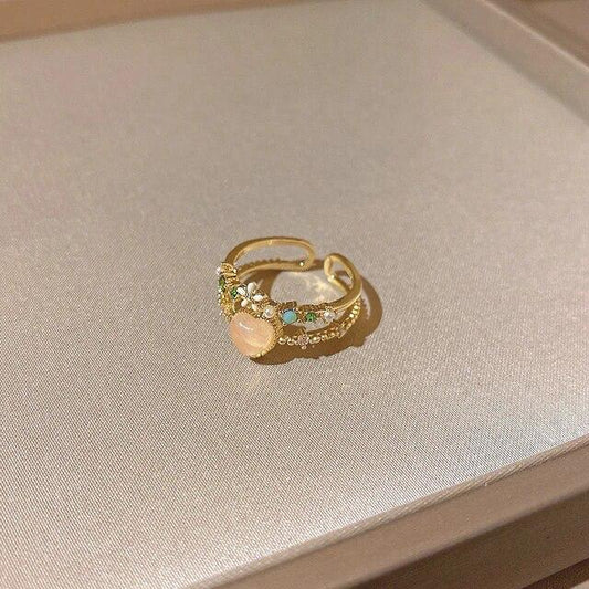 Layered Heart Ring - lovely yellow