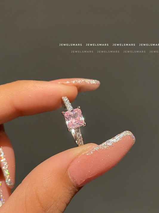 Lily Square Cut Ring- Pink