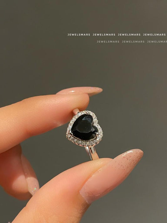 Lovely Heart Ring - black