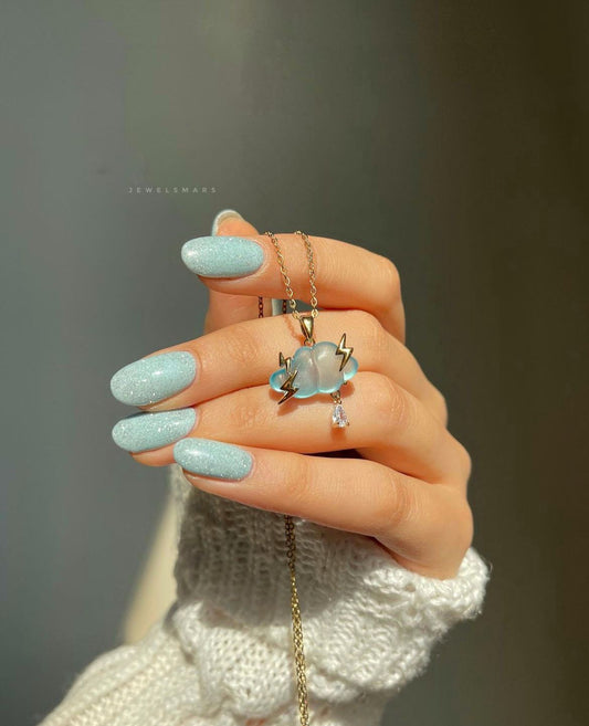 Magical Cloud Necklace- blue (stainless steel)