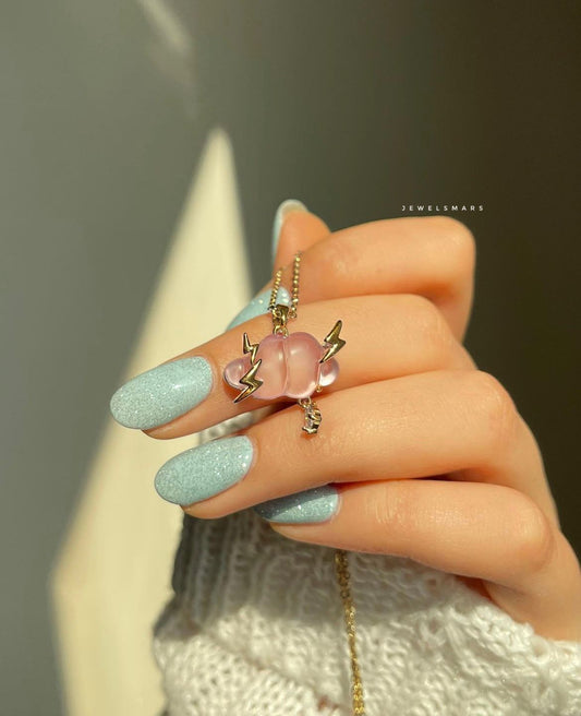 Magical Cloud Necklace- pink (stainless steel)