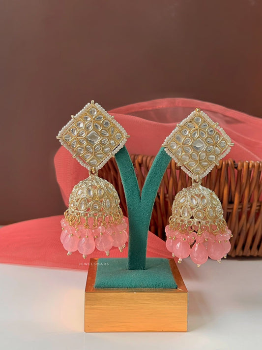Mahima Jhumkas - pink
