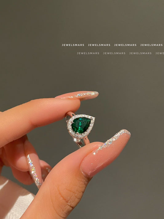Millie Drop Ring - green