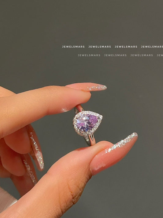Millie Drop Ring - lavender