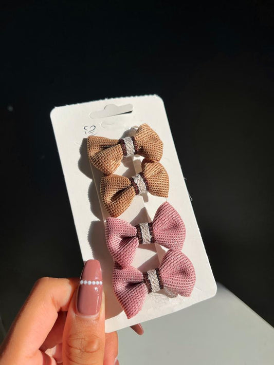 Pinky Mini Hair bows - pack of 4
