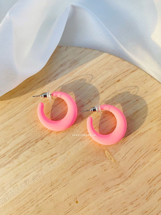 Small Round Hoops- baby pink