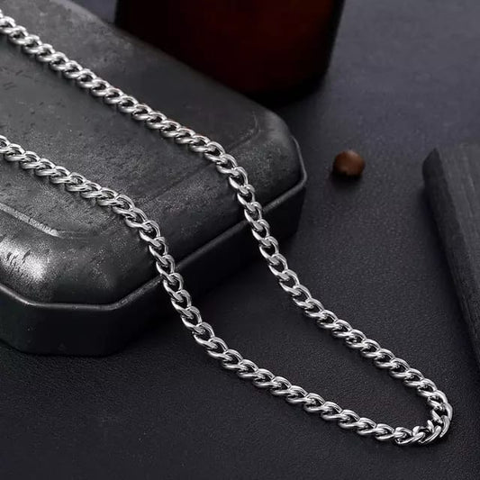 MINIMALIST UNISEX CUBAN CHAIN - Silver ( anti tarnish)