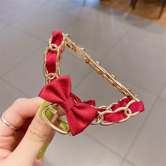 KOREAN RIBBON CLAW CLUTCHERS - Red