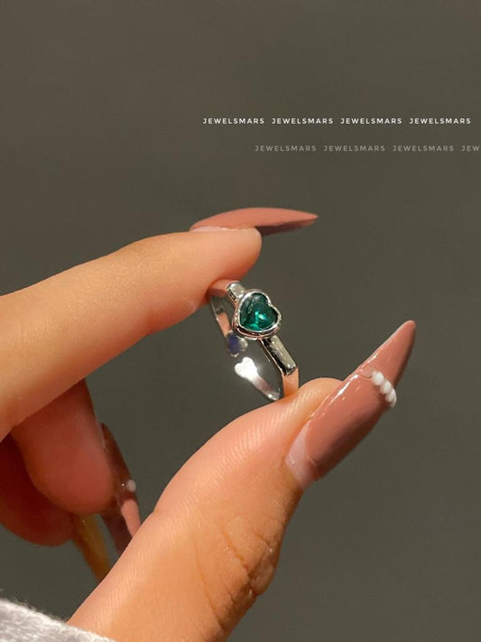 Grunge Heart Ring- Green