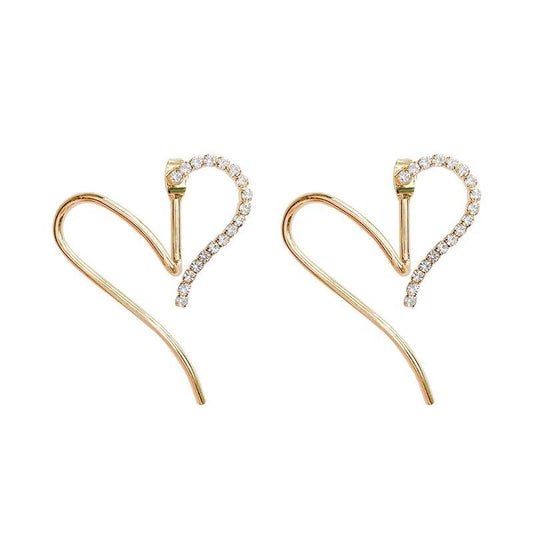 Abstract Heart Earrings (can be worn in multiple ways)