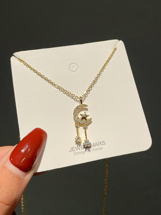 Moon star Necklace ( stainless steel)