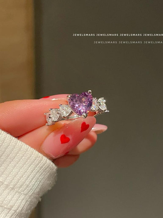 Frozen Heart Ring - purple