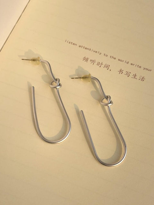 Love me Knot Long Statement Earrings