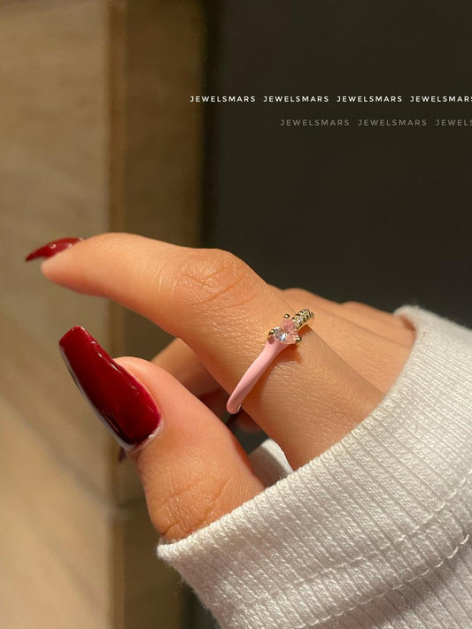 Mini Heart ring- pink