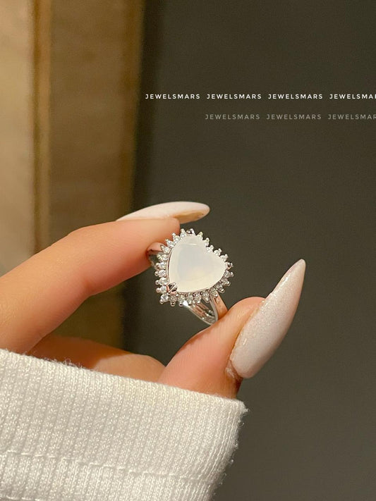Serenity Heart Ring- white