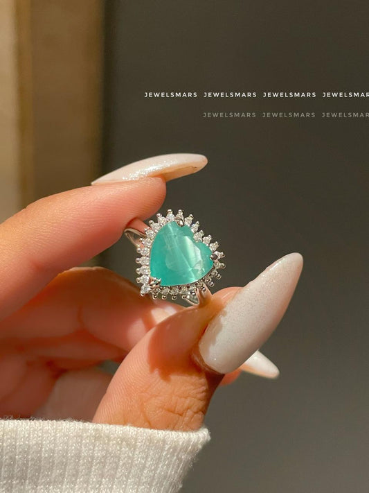 Serenity Heart Ring- dreamy green