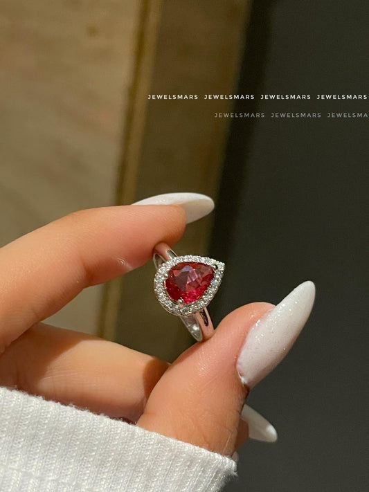 Millie Drop Ring- red