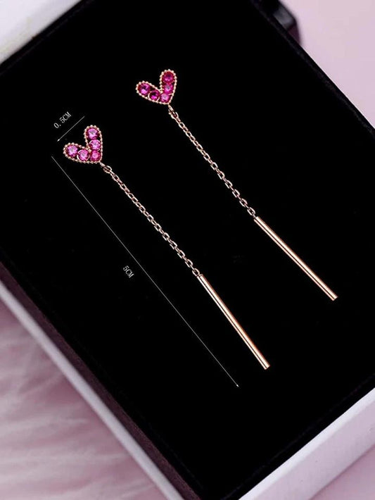 Dreamy Heart Needle Earrings