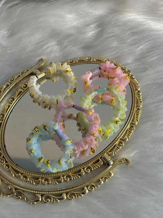 Smiley Mini Scrunchies