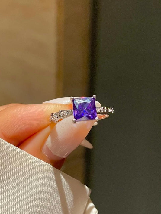 Square cut Ring- purple