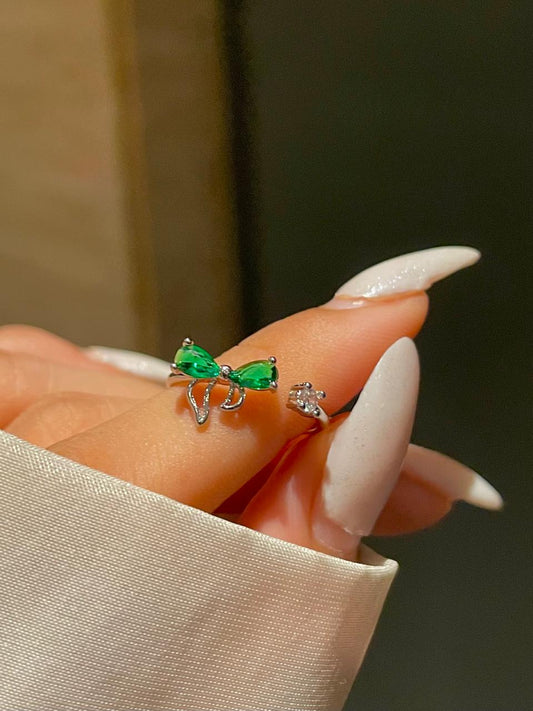 Minimal Bow Ring- green