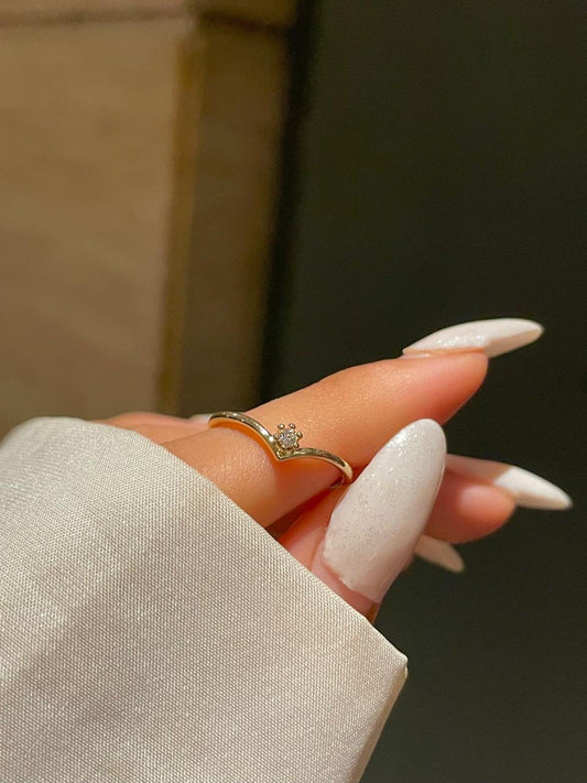 Minimal Crown Promise Ring