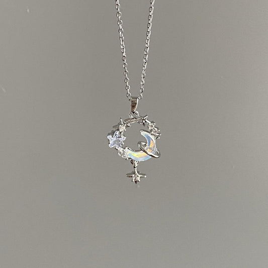Dreamiest Moon Star Necklace - silver