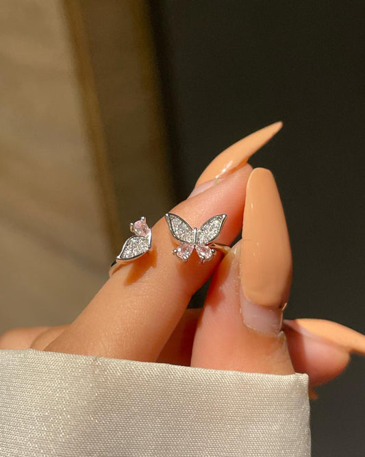 Mini Butterfly Ring- pink