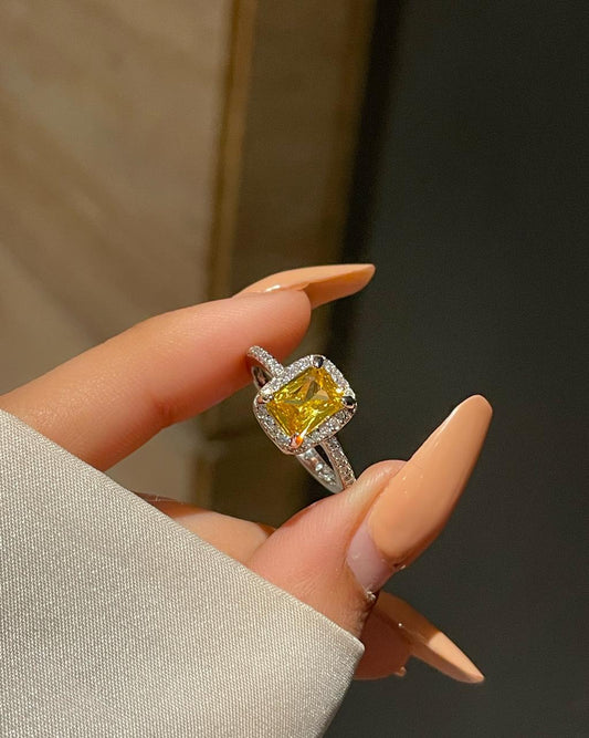 Rectangular Cut Ring- yellow