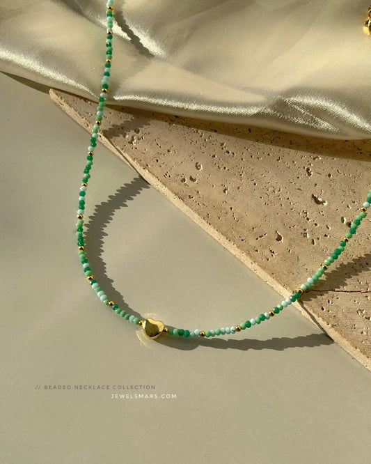 Moana Beaded Princess Necklace (green)- stainless steel