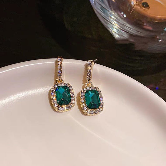 Royal Green Dangling Earrings