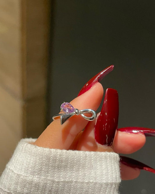 Candy Bow Ring- purple