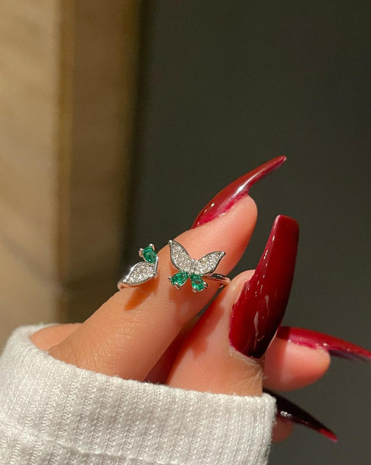 Mini Butterfly Ring- green
