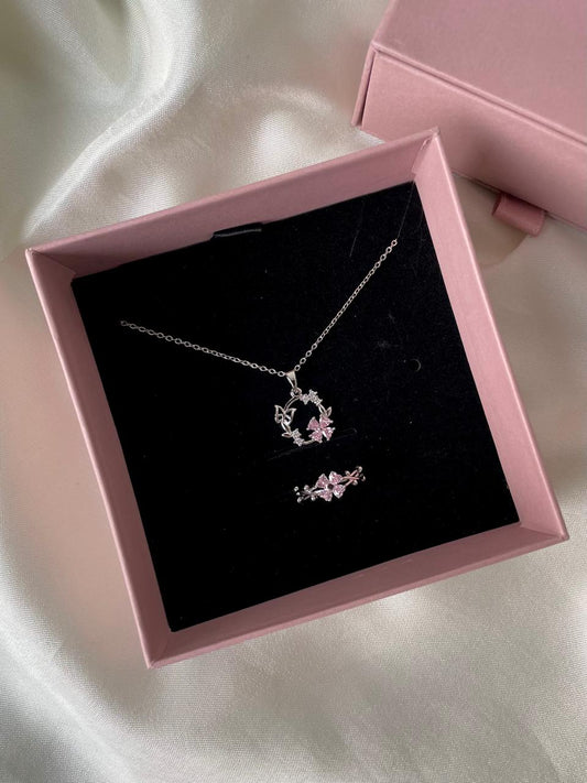 Periwinkle Necklace + Ring Gift Box